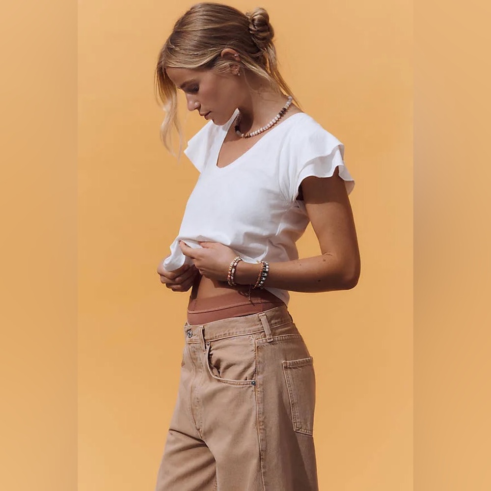 Maeve White Short Sleeve Tee